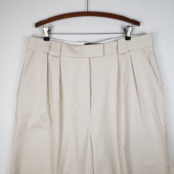Banana Republic Cruise Cropped Pant NWT Cream Khaki Wide Leg Trousers Size 18L - Picture 3 of 9